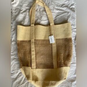Chic Mesh Tote in Tan and Brown